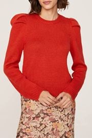 Derek Lam Collective RTR Design Collective Red Puff Sleeve Sweater at Womens Clothing store at Amazon